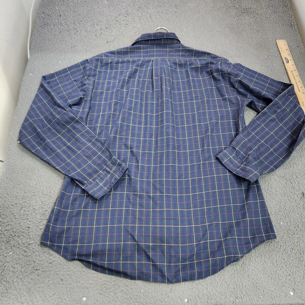 Levi's Shirt Mens XL Blue Plaid Long Sleeve Button Slim Fit Casual Fall